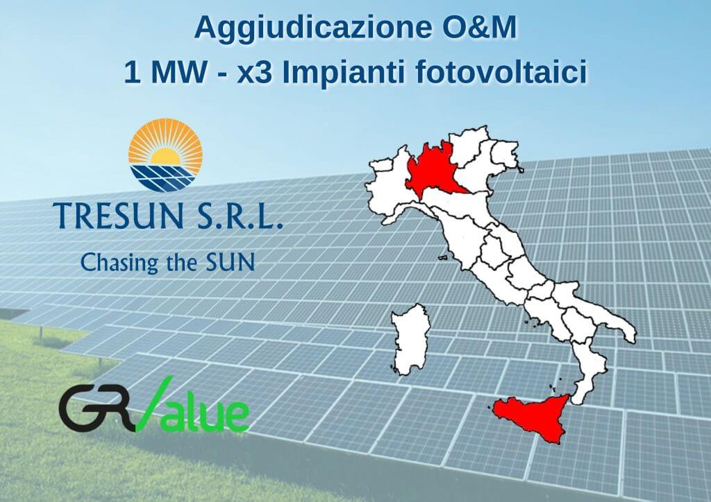 Impianti fotovoltaici O&M di Lombardia e Sicilia per 1 MW di potenza